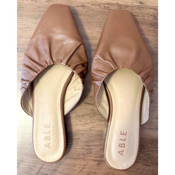 Able Shoes - ABLE Margaret Leather Mules Size 8.5 (sustainable casual minimalist streetwear)